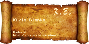 Kuris Bianka névjegykártya